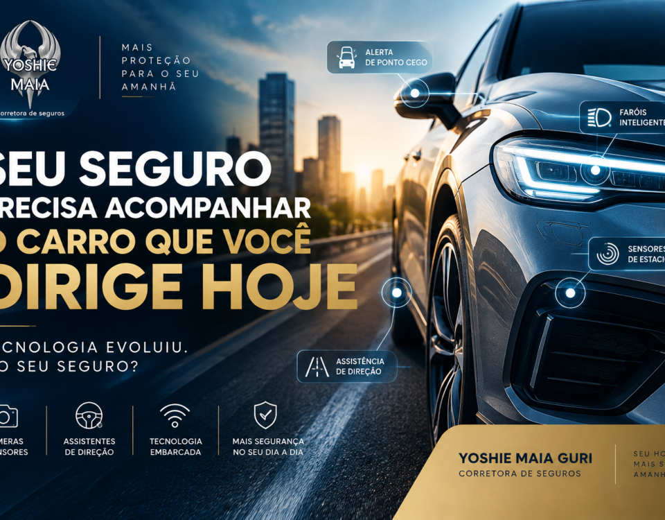 Seguro para carros modernos com tecnologia embarcada, sensores e assistentes de direção
